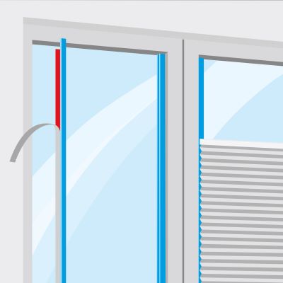 fixation profilés sur vitre avec adhésifs